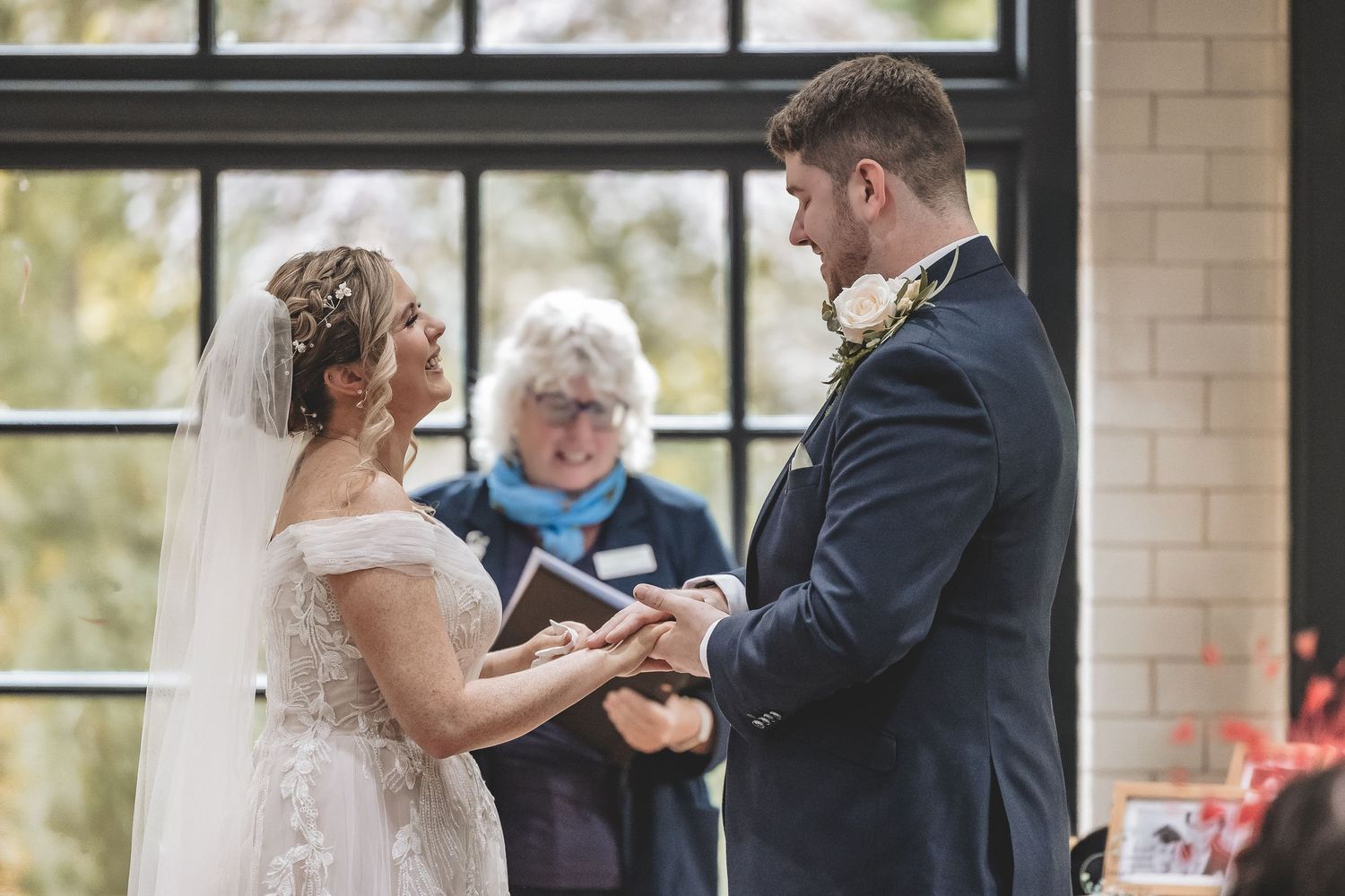 An emotional wedding ceremony at a Nottinghamshire wedding venue.