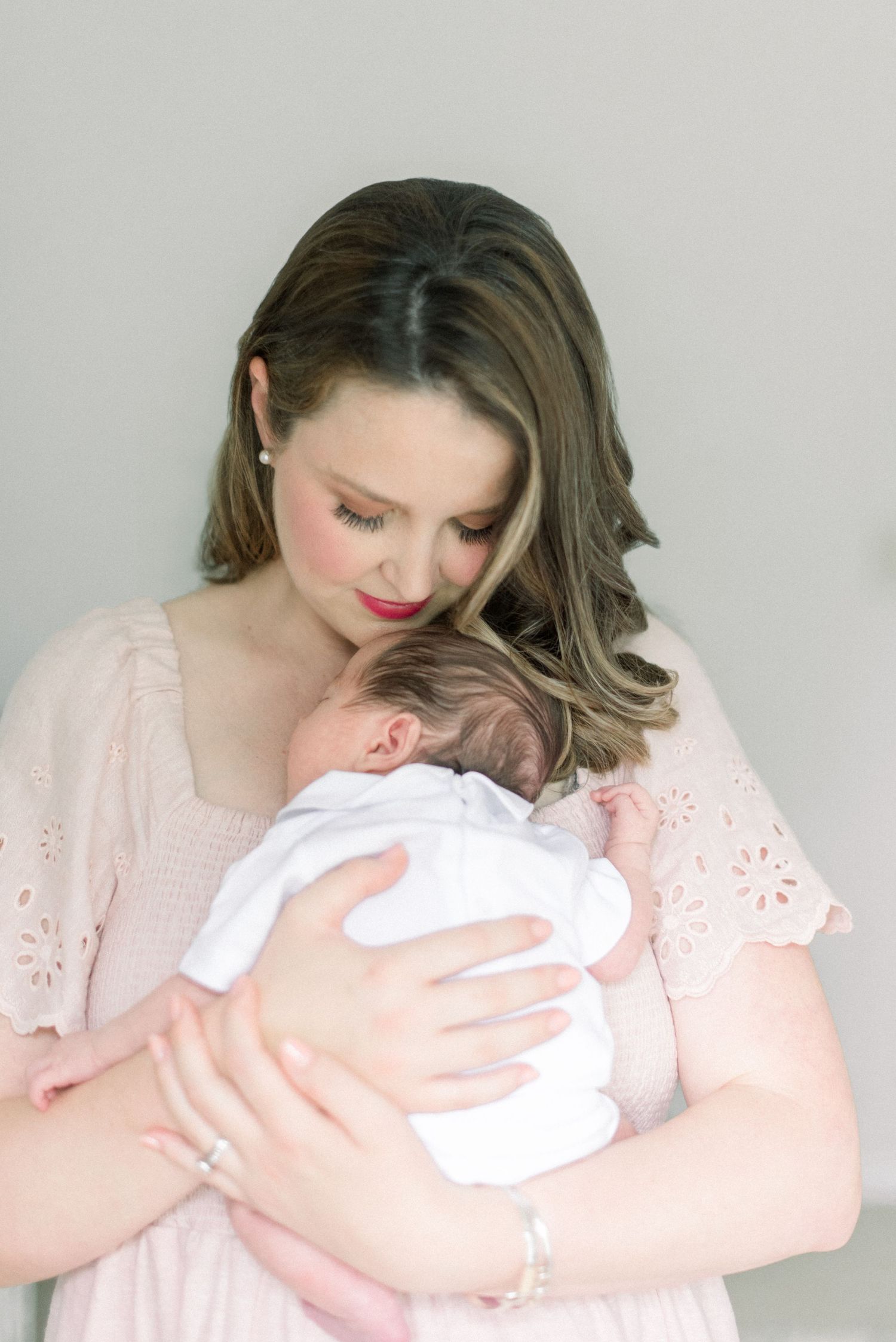 mother and newborn at a newborn session in capitol hill washington dc