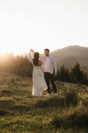 Dancing sunset mountain