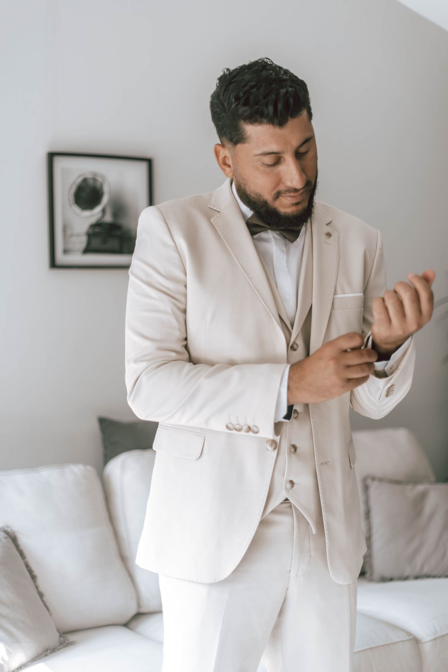 Photographe de mariage préparatif des mariés à Bordeaux