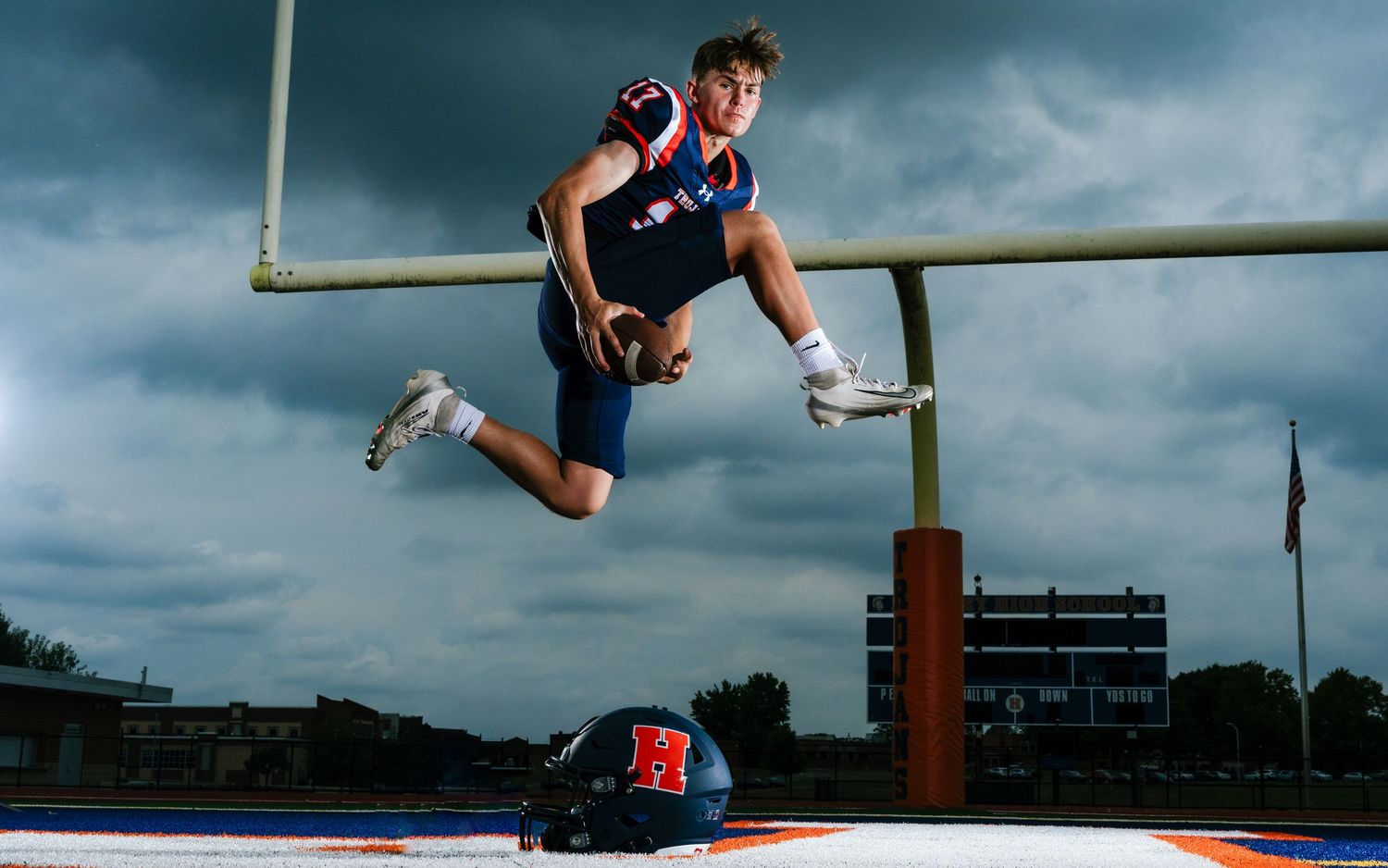 Hershey High School Trojan Football, Media Day, Alex Jones, by Deanna Fox, SportsFox Photography based in Hershey PA