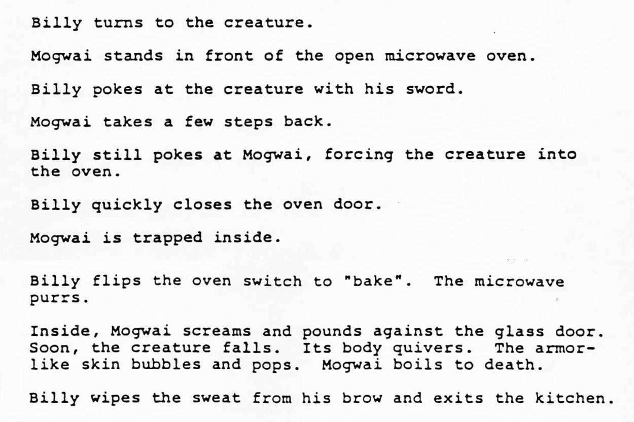 Gremlins 2nd draft script