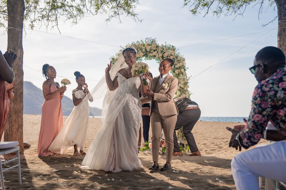 Ceremony Wedding photoshoot at sunset on the beach in Riu Place, Guanacaste, Costa Rica