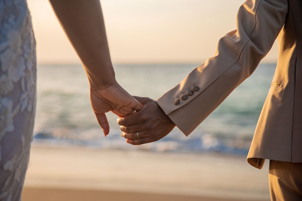 Wedding photoshoot at sunset on the beach in Riu Place, Guanacaste, Costa Rica