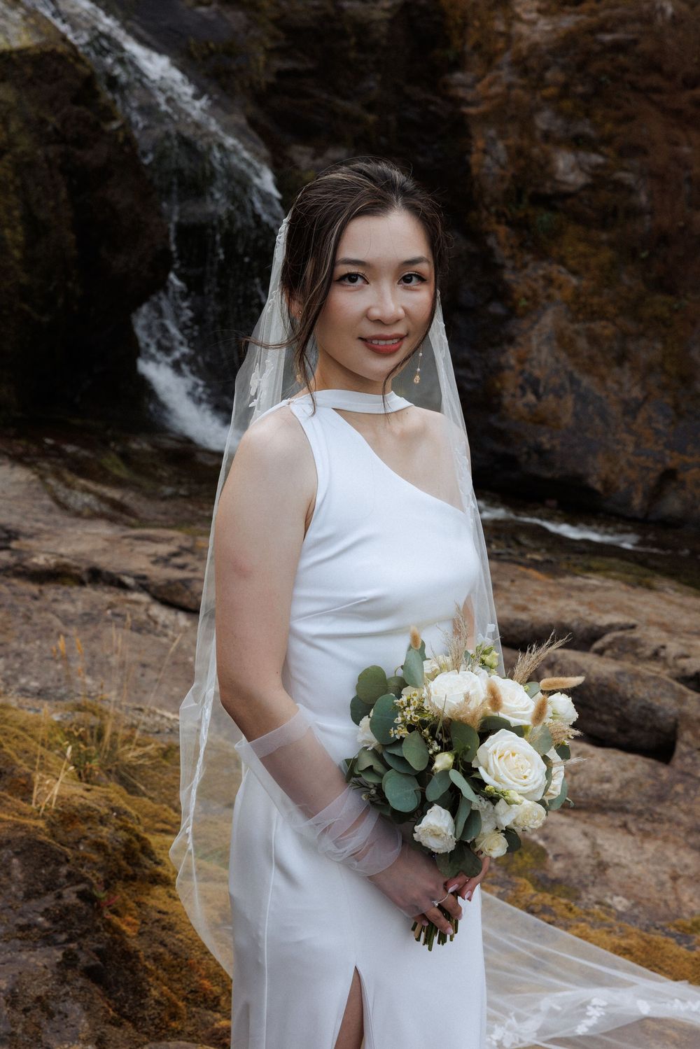Bride in Flatrock, captured by Newfoundland documentary style wedding photographer Kaitlyn Yvette