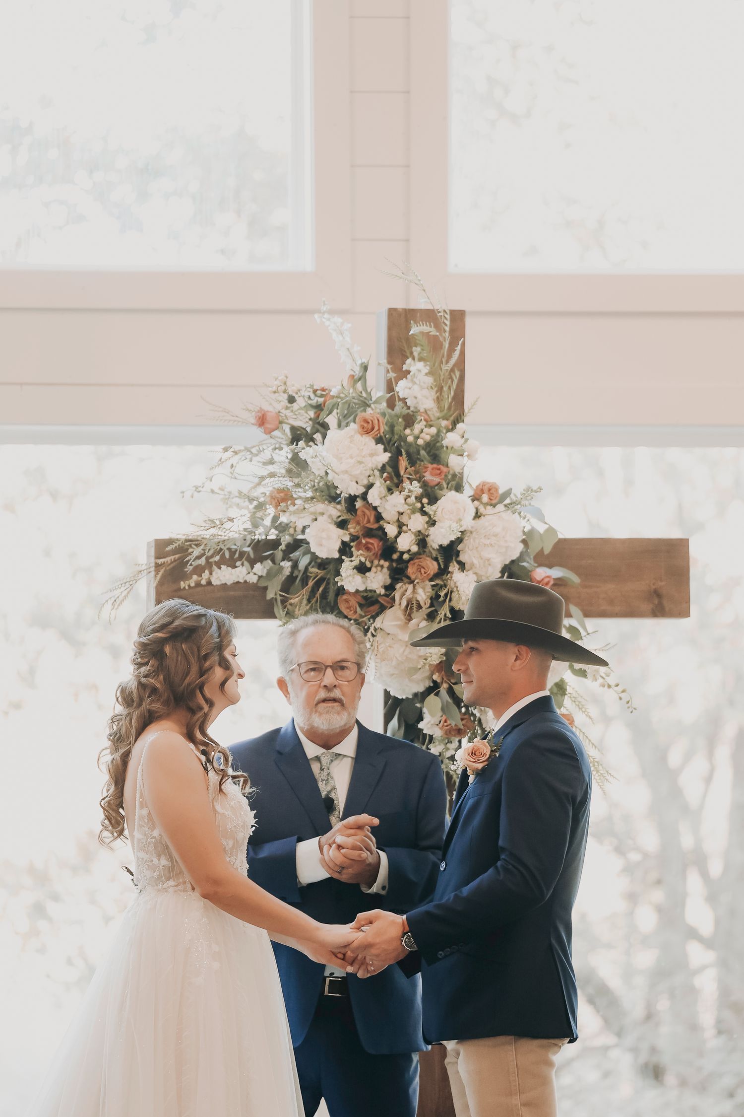 Bride walking down aisle at The Barn at Paradise