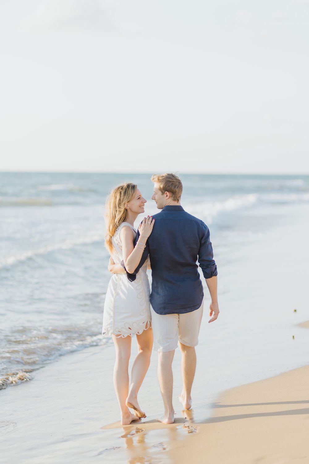 Romantic moment between two people in love