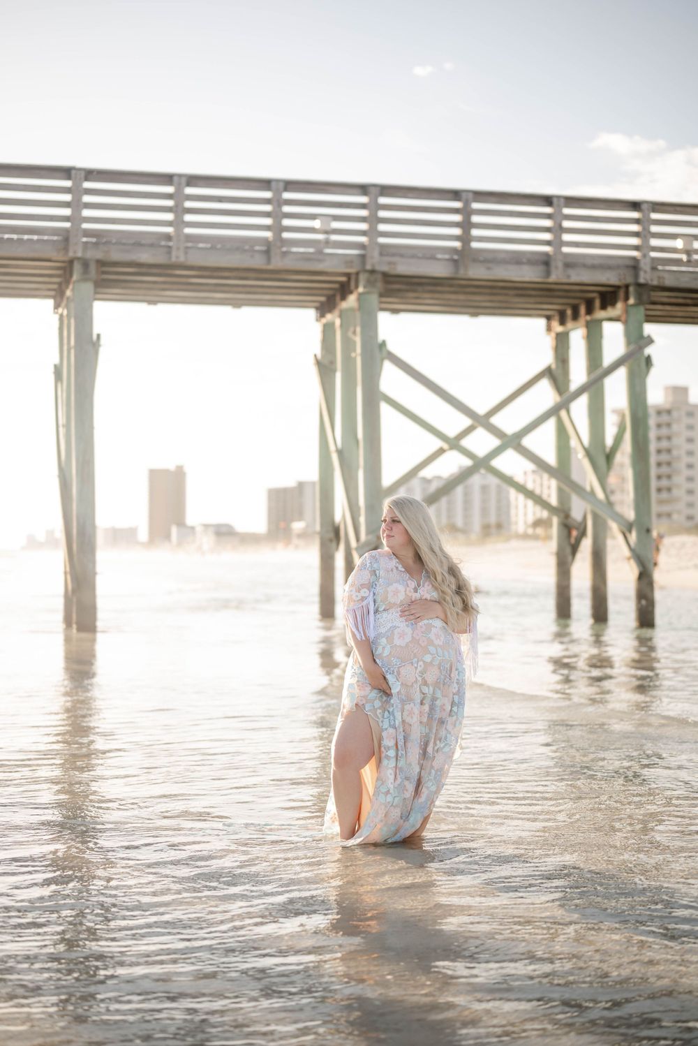 Panama City Beach photographer, family photos PCB, 30A photography maternity macrame dress