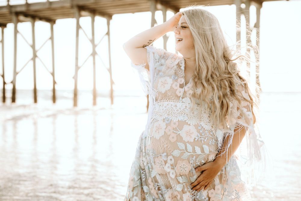 Panama City Beach photographer, family photos PCB, 30A photography maternity macrame dress