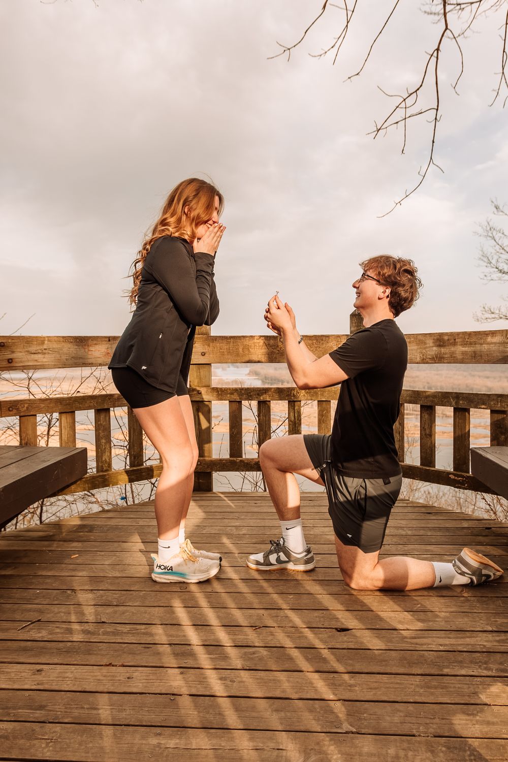 Surprise proposal in McGregor, IA at Pikes Peak State Park