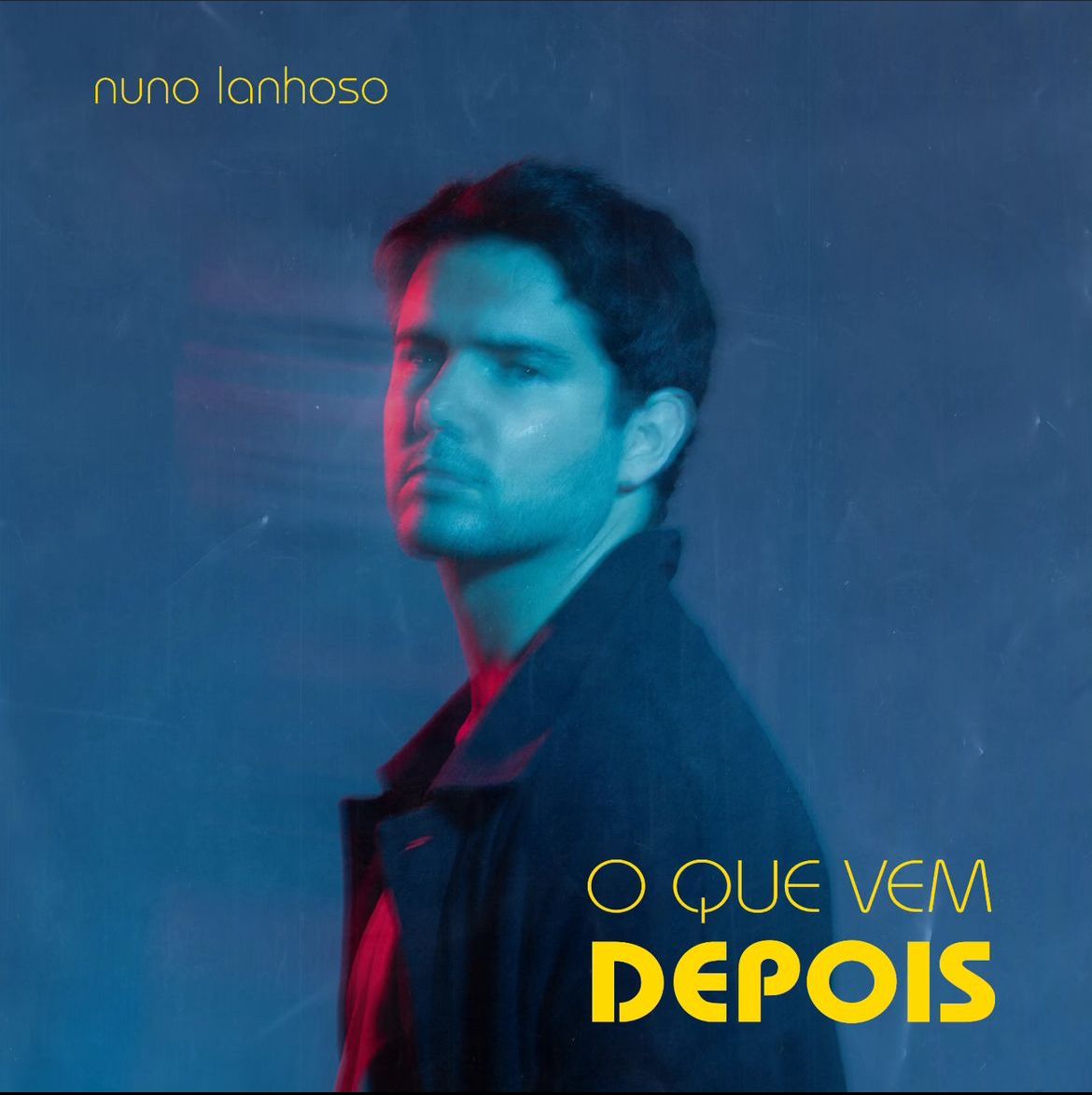 Album cover art featuring blue tonal lighting and yellow text reading 'O Que Vem Depois'.