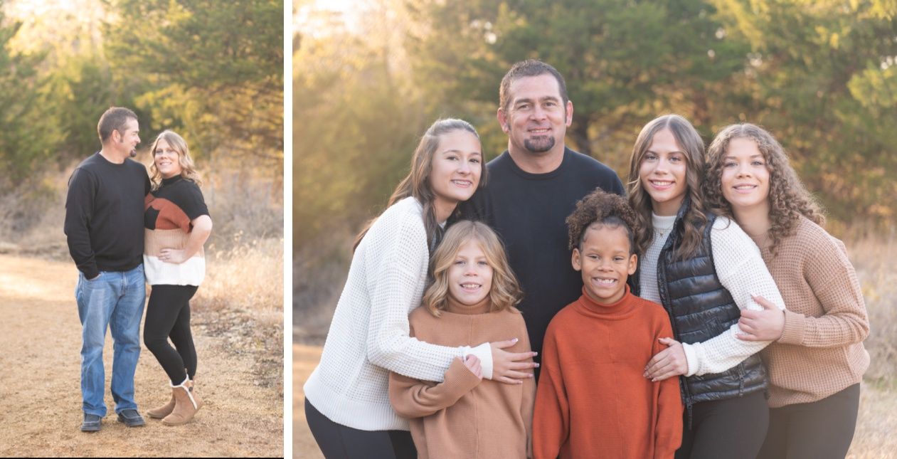 Family of 8 Late Fall Session with Evergreens by Bartlesville Photographer Kristi Bray