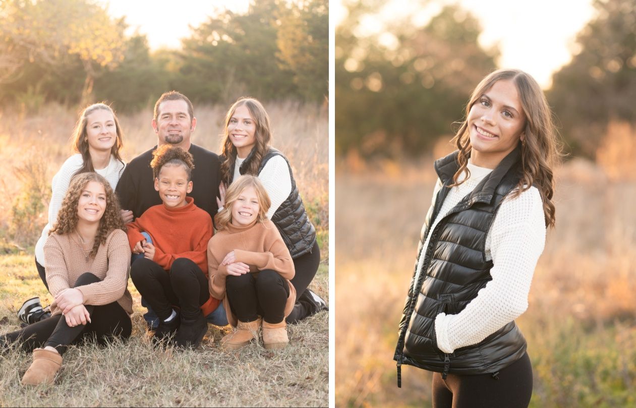 Family of 8 Late Fall Session with Evergreens by Bartlesville Photographer Kristi Bray