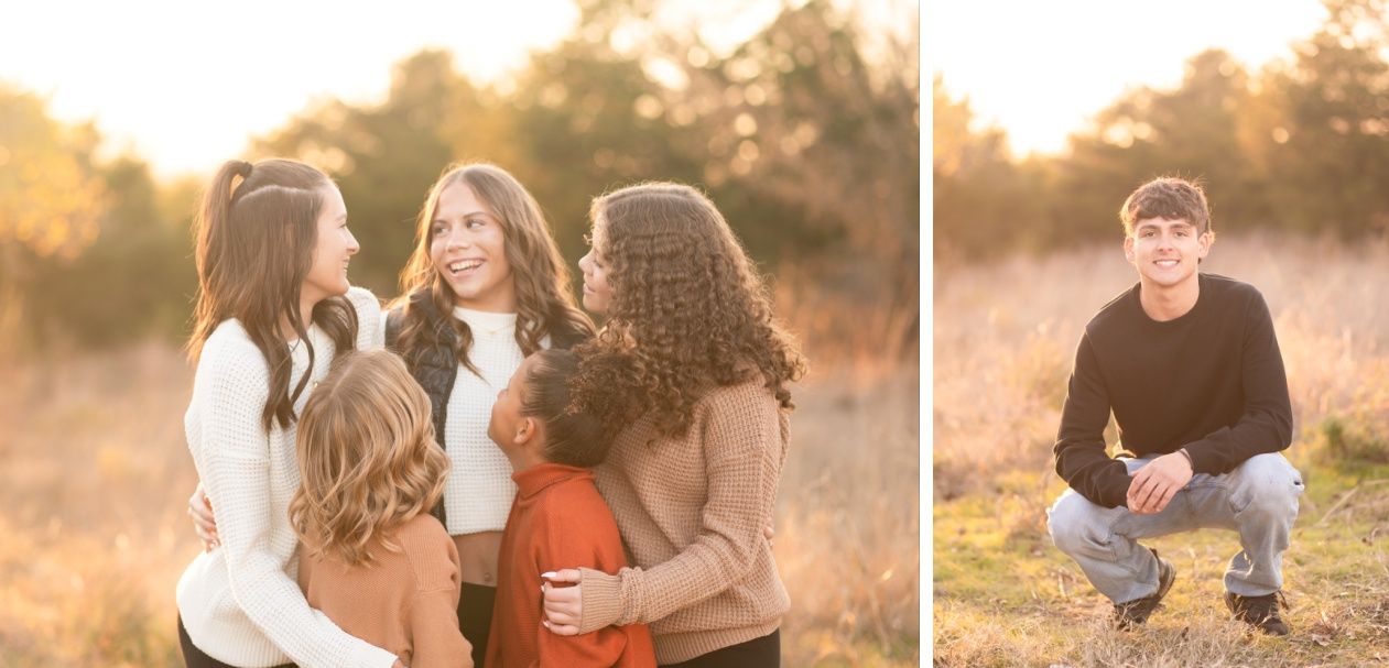 Family of 8 Late Fall Session with Evergreens by Bartlesville Photographer Kristi Bray
