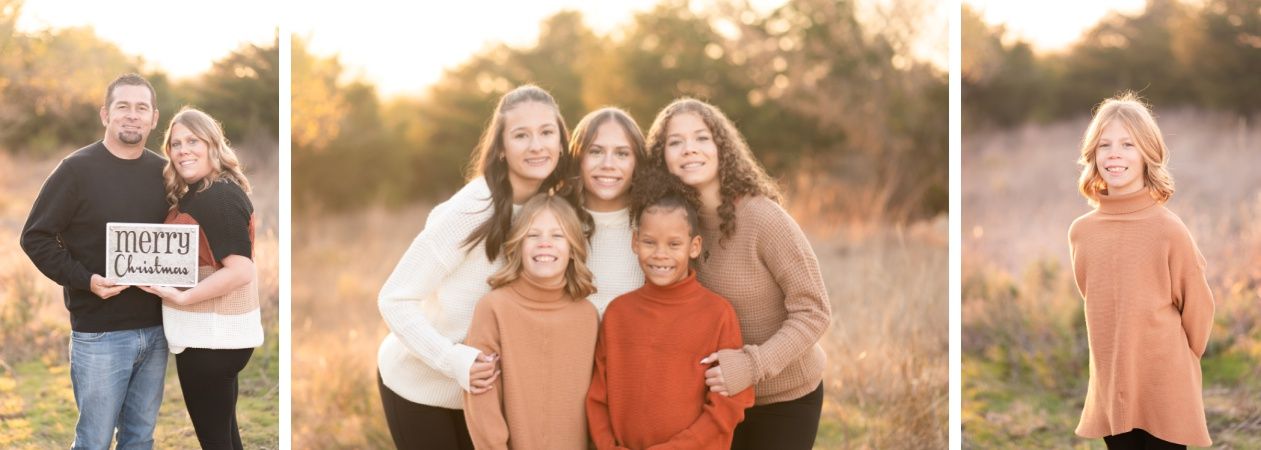 Family of 8 Late Fall Session with Evergreens by Bartlesville Photographer Kristi Bray