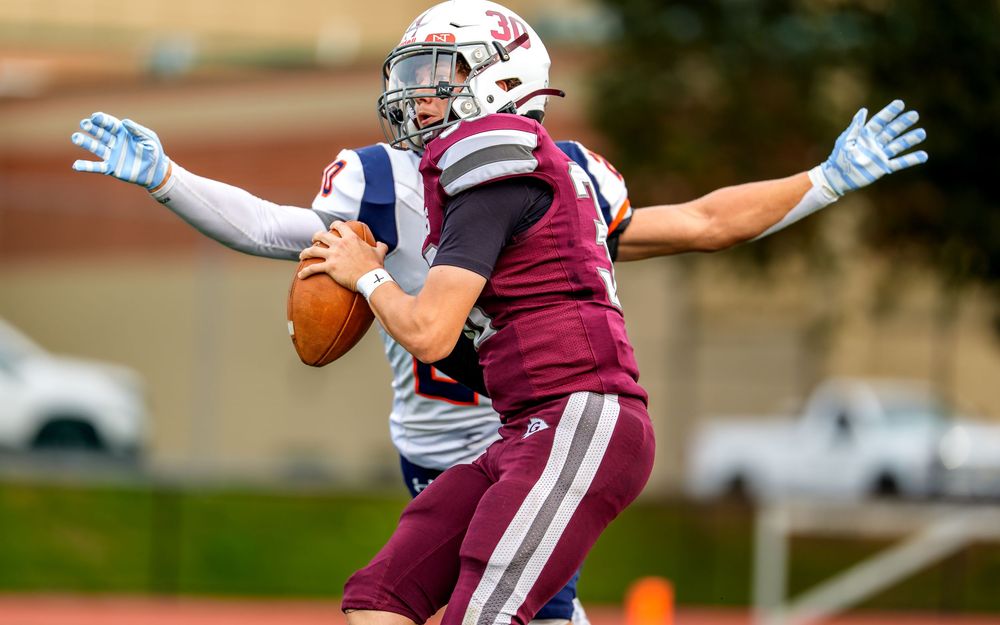 High school football quarterback passing game day action, Central PA, by Deanna Fox, SportsFox Photography, Hershey PA