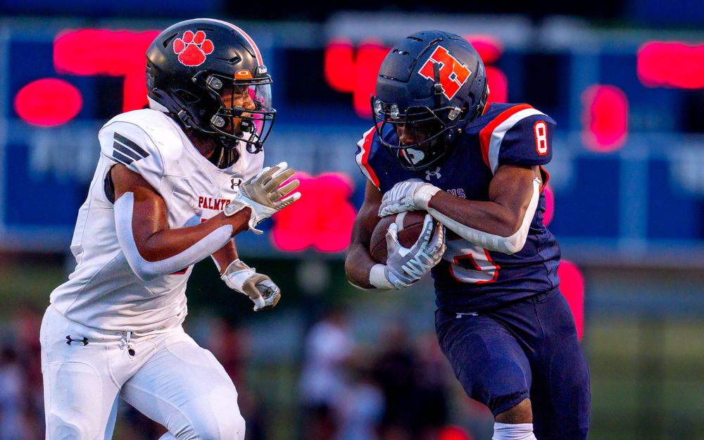 Palmyra Cougars vs Hershey Trojans football game day action coverage, by Deanna Fox, SportsFox Photography, Hershey PA