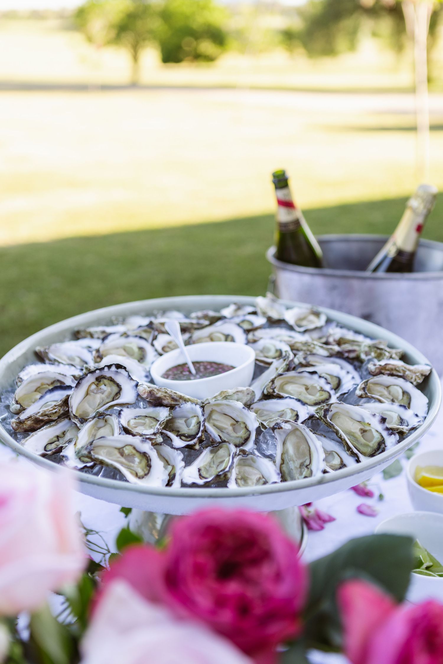 Oysters or canapes at Scone NSW country wedding
