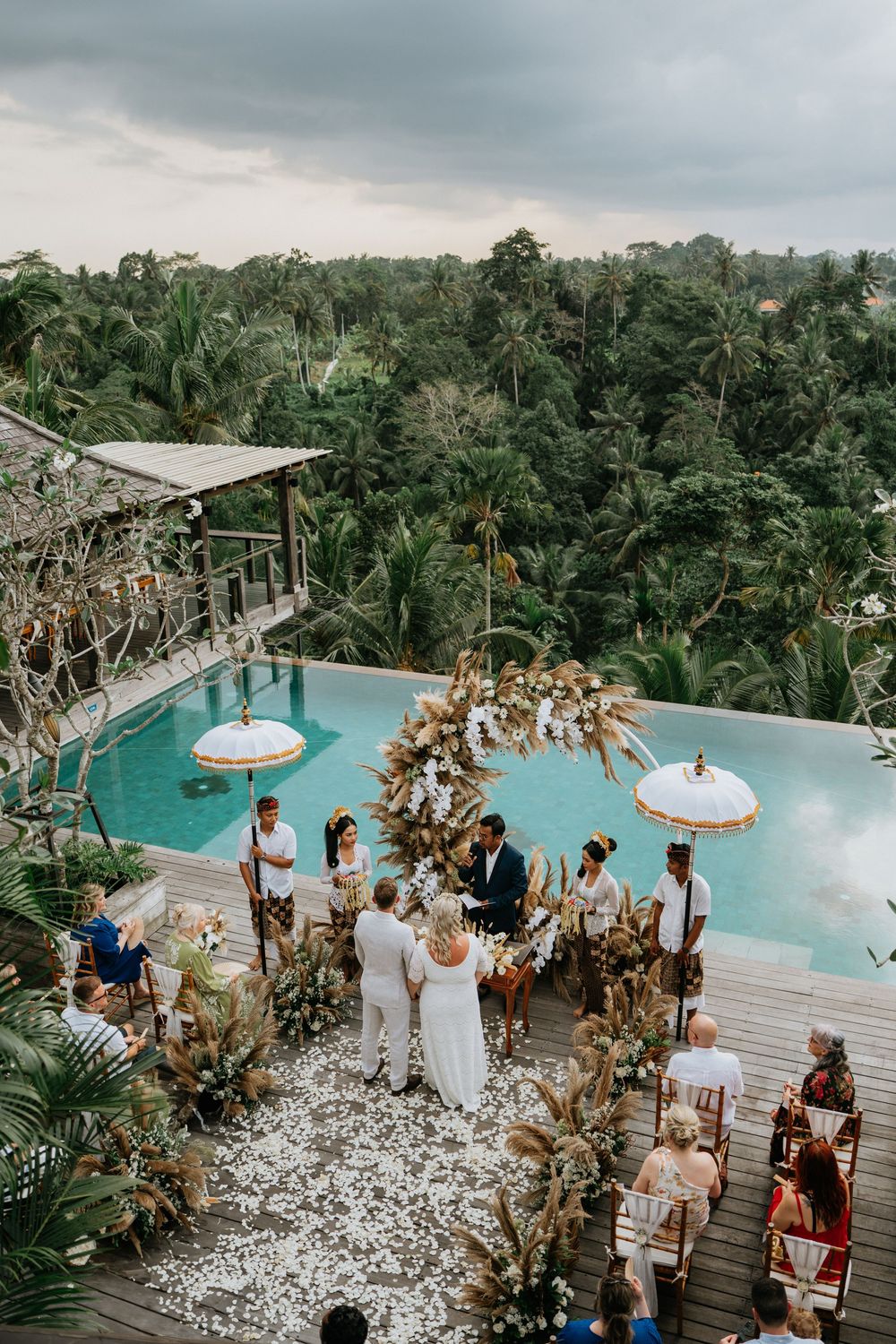 Bali wedding ceremony photoshoot services at Adiwana Bisma Ubud resort.