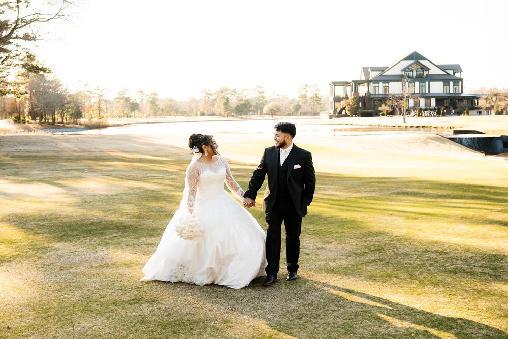 River Landing Clubhouse wedding in Wallace NC with elegant views and romantic moments captured by AKL Photo & Films. Golf Course & lake View