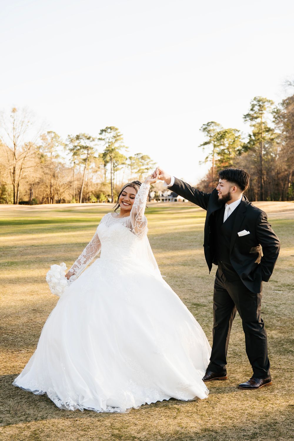 River Landing Clubhouse wedding in Wallace NC with elegant views and romantic moments captured by AKL Photo & Films. Golf Course & lake View