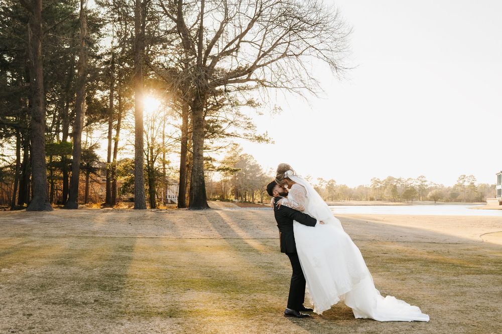 River Landing Clubhouse wedding in Wallace NC with elegant views and romantic moments captured by AKL Photo & Films. Golf Course & lake View
