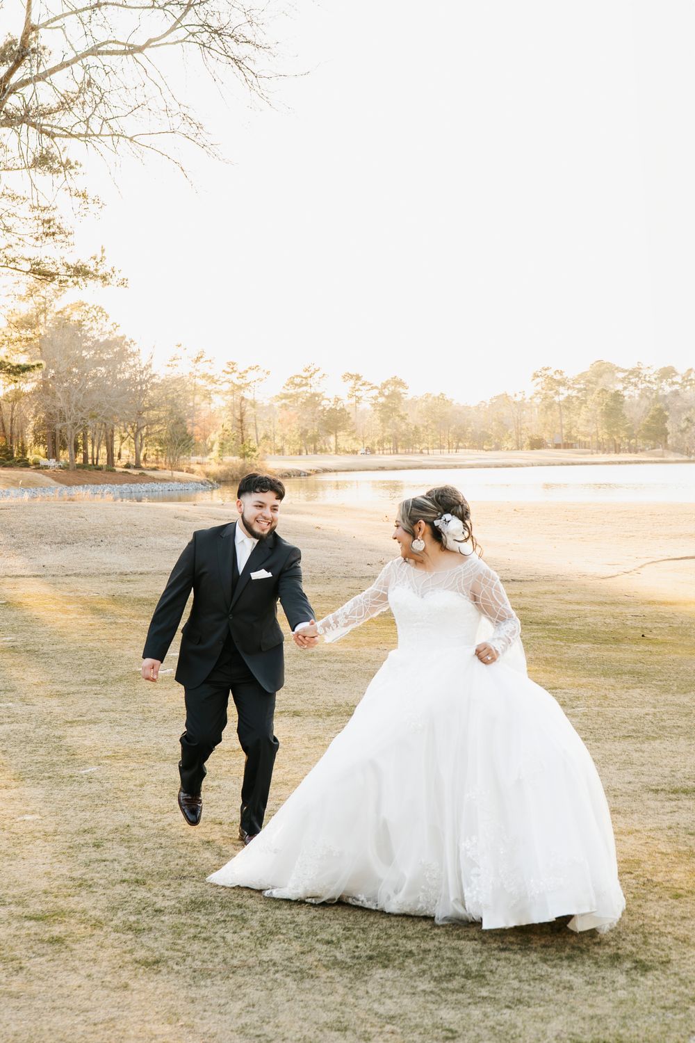 River Landing Clubhouse wedding in Wallace NC with elegant views and romantic moments captured by AKL Photo & Films. Golf Course & lake View