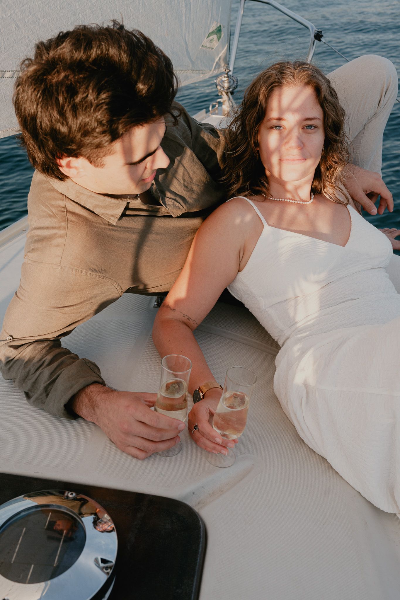 Séance engagement en voilier sur le lac Léman à Genève.