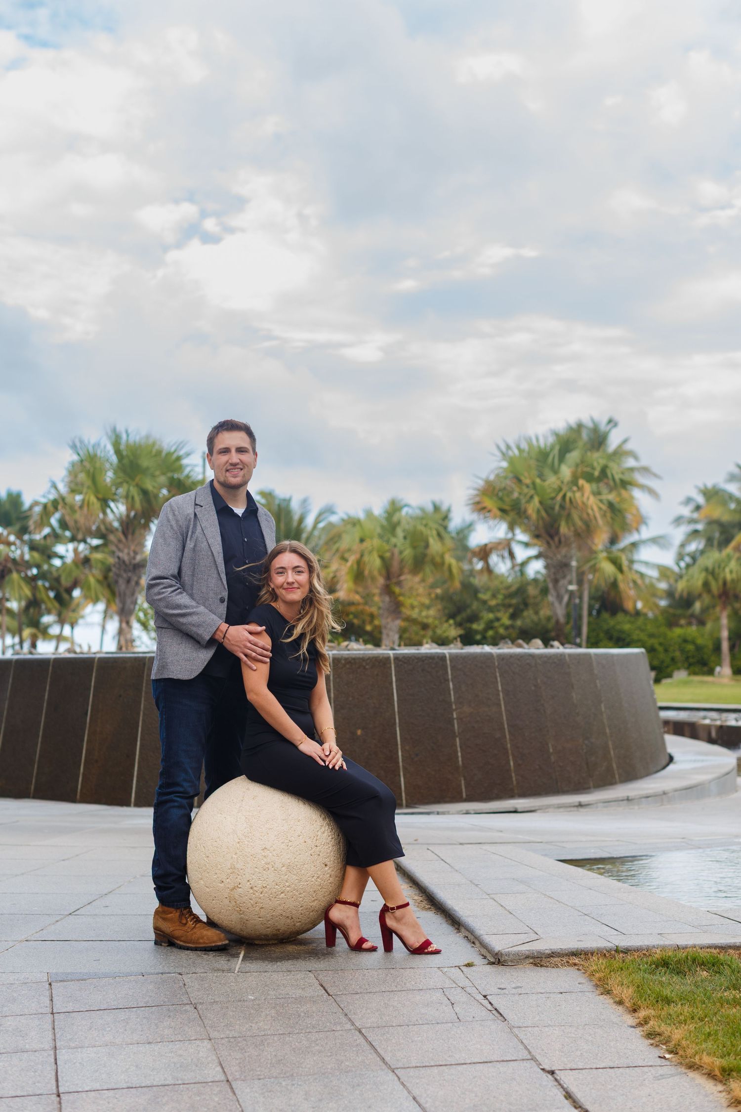 Couples portrait. Ventana al Mar park next to the Condado Vanderbilt Hotel in San Juan, Puerto Rico.