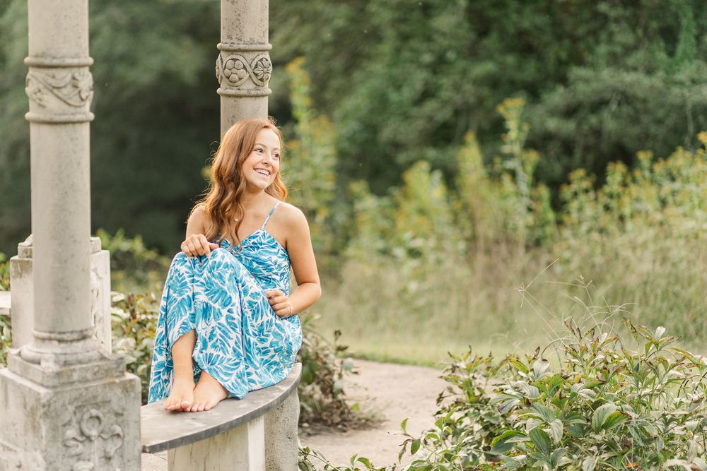 High school senior posing for a portrait at Maymont in Richmond Va