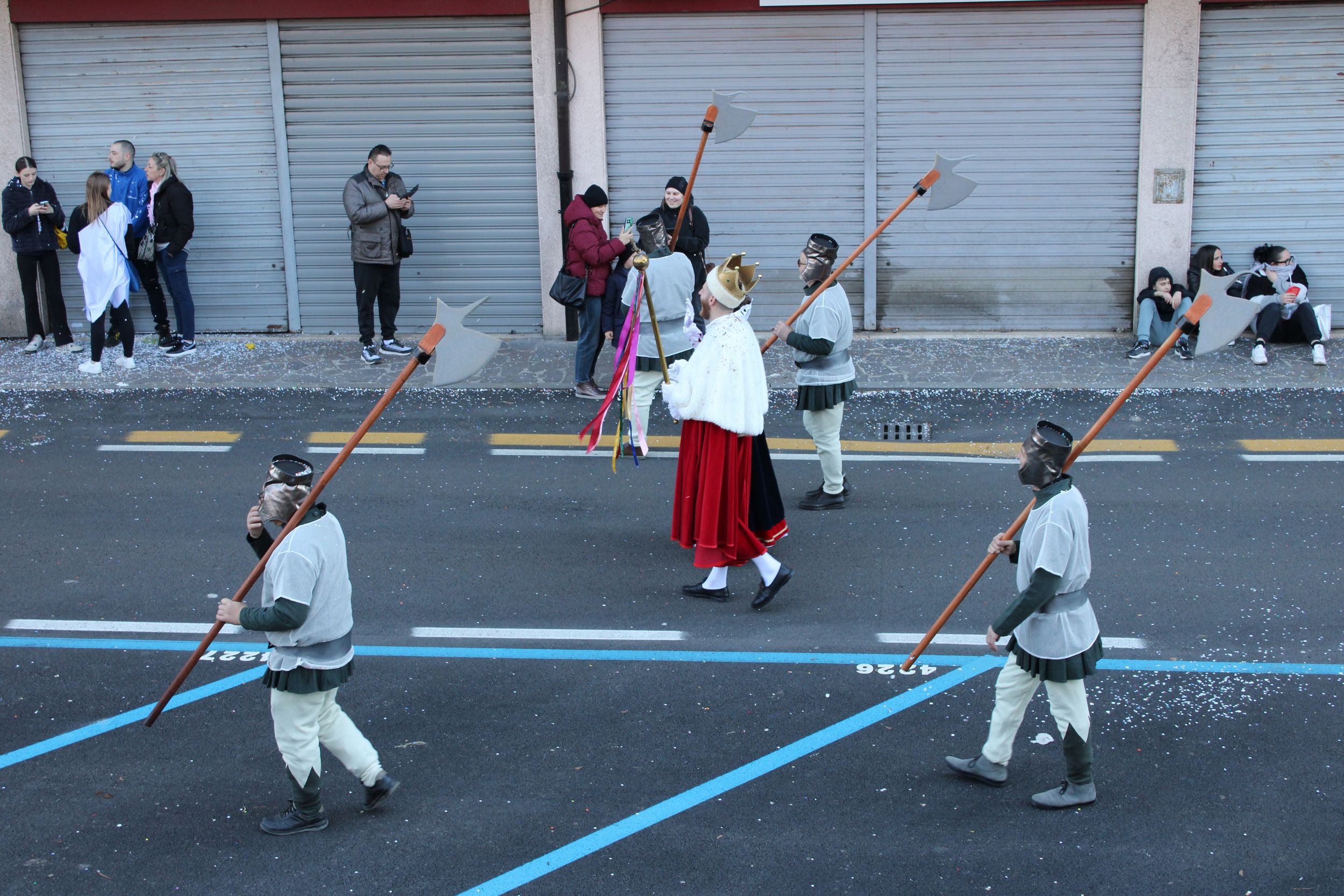 Treviso Carnival Parade 2026. The Trevigiano Folk Group with a traditional performance of “The King of Carnival”.