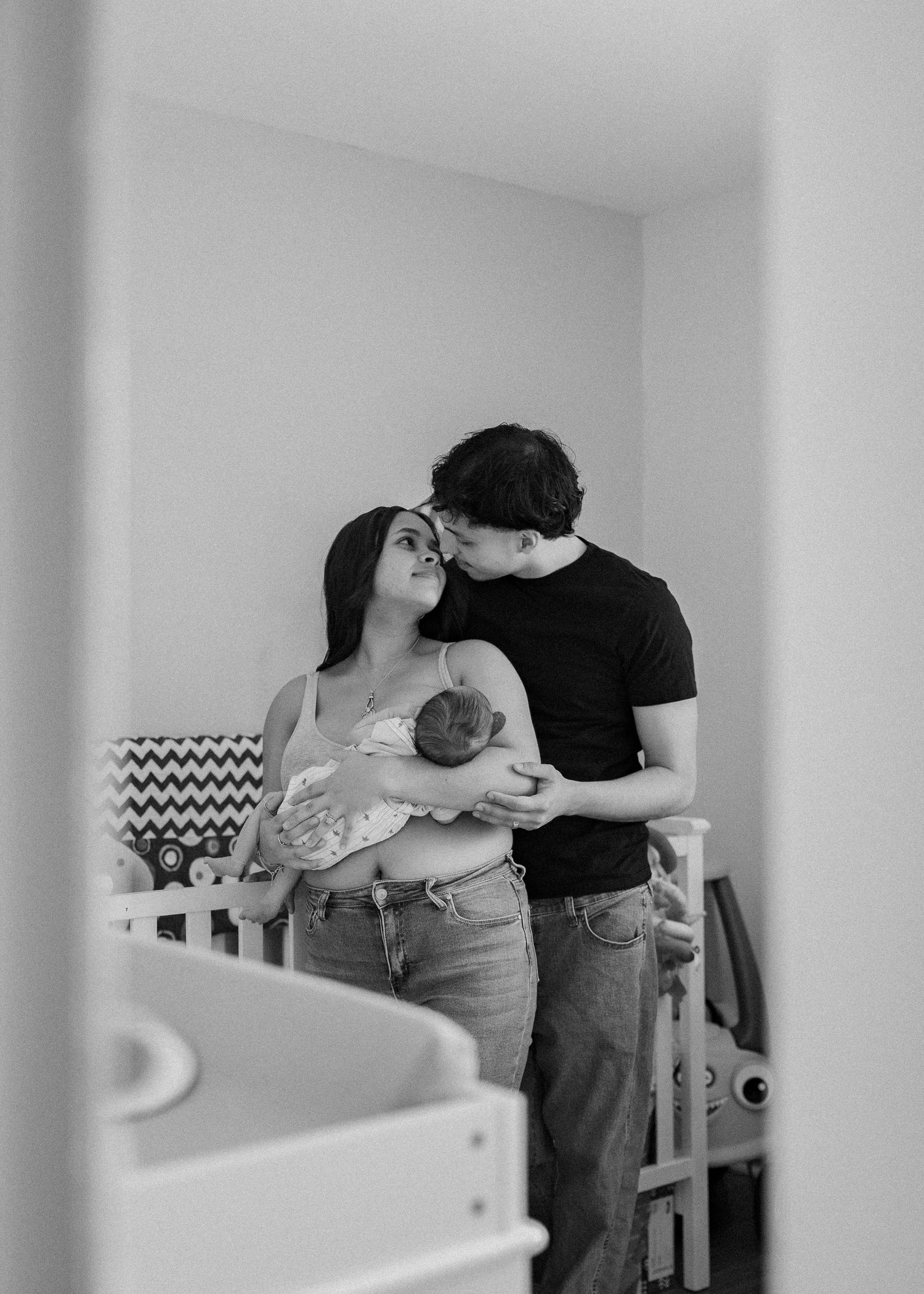 Cozy nursery newborn photos captured in Houston in-home photography session