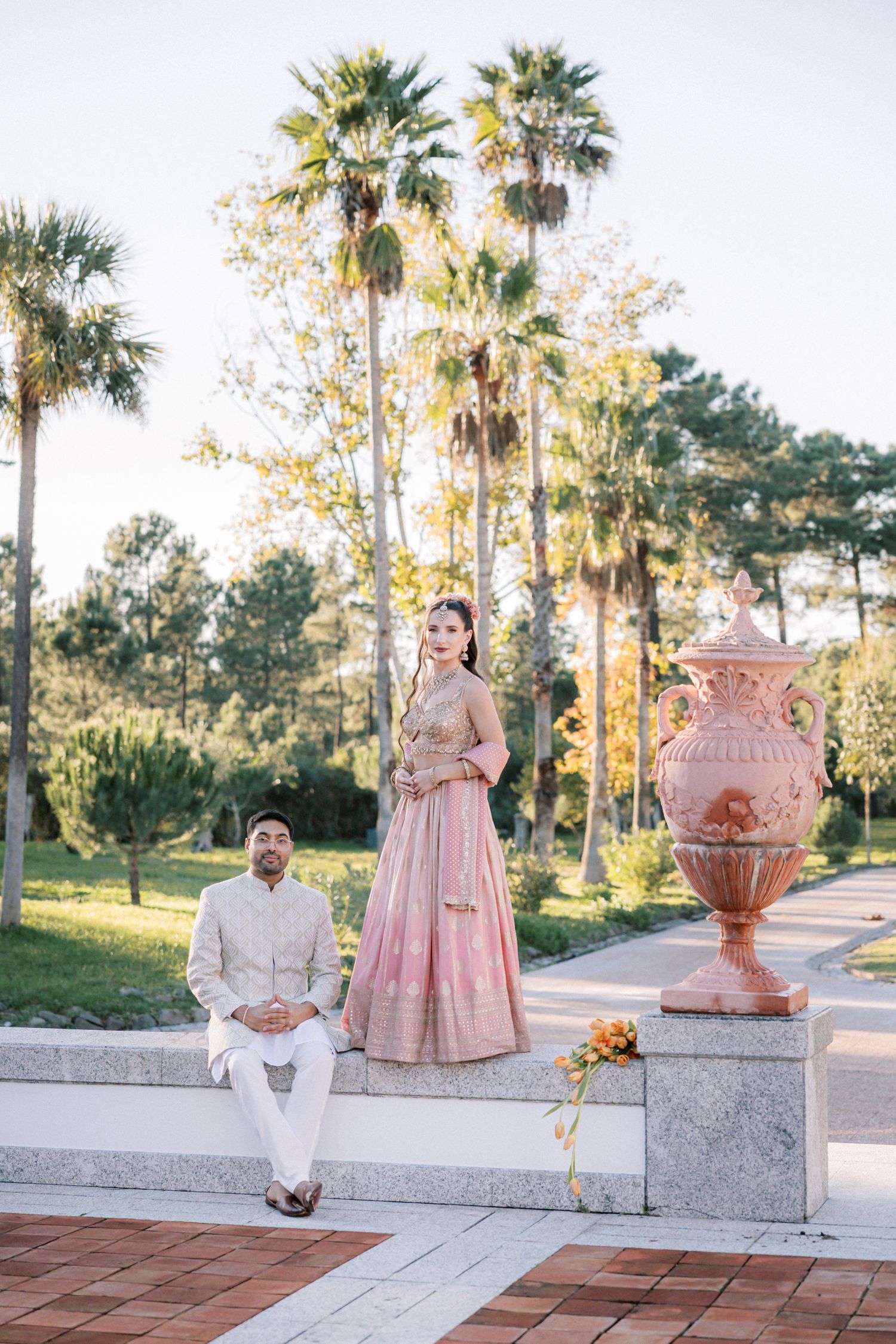 multicultural couple portrait Casa Bons Ares wedding inspiration