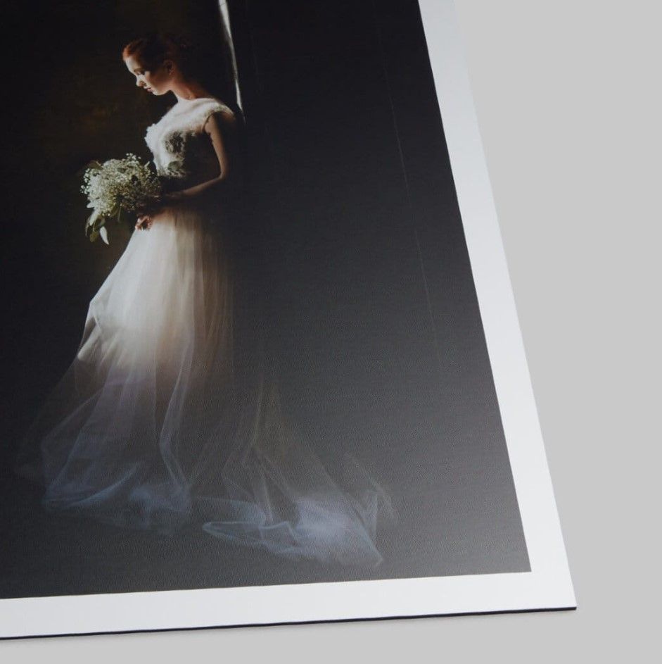 Artistic gallery display featuring prints on silk photo paper, minimizing glare and enhancing color dept