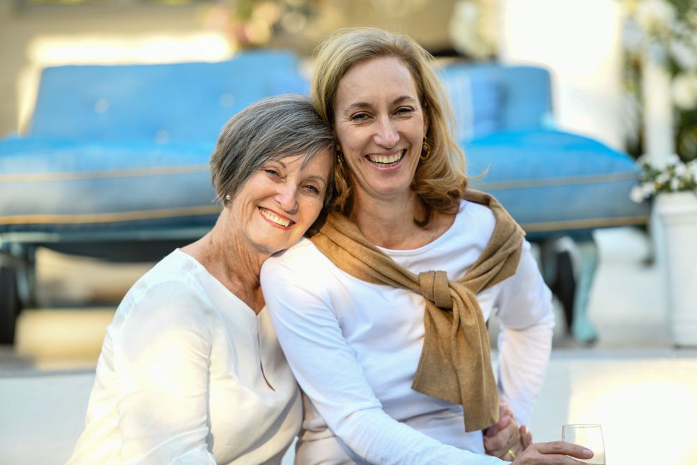 Mother and daughter at a family photo shoot at a home in Johannesburg