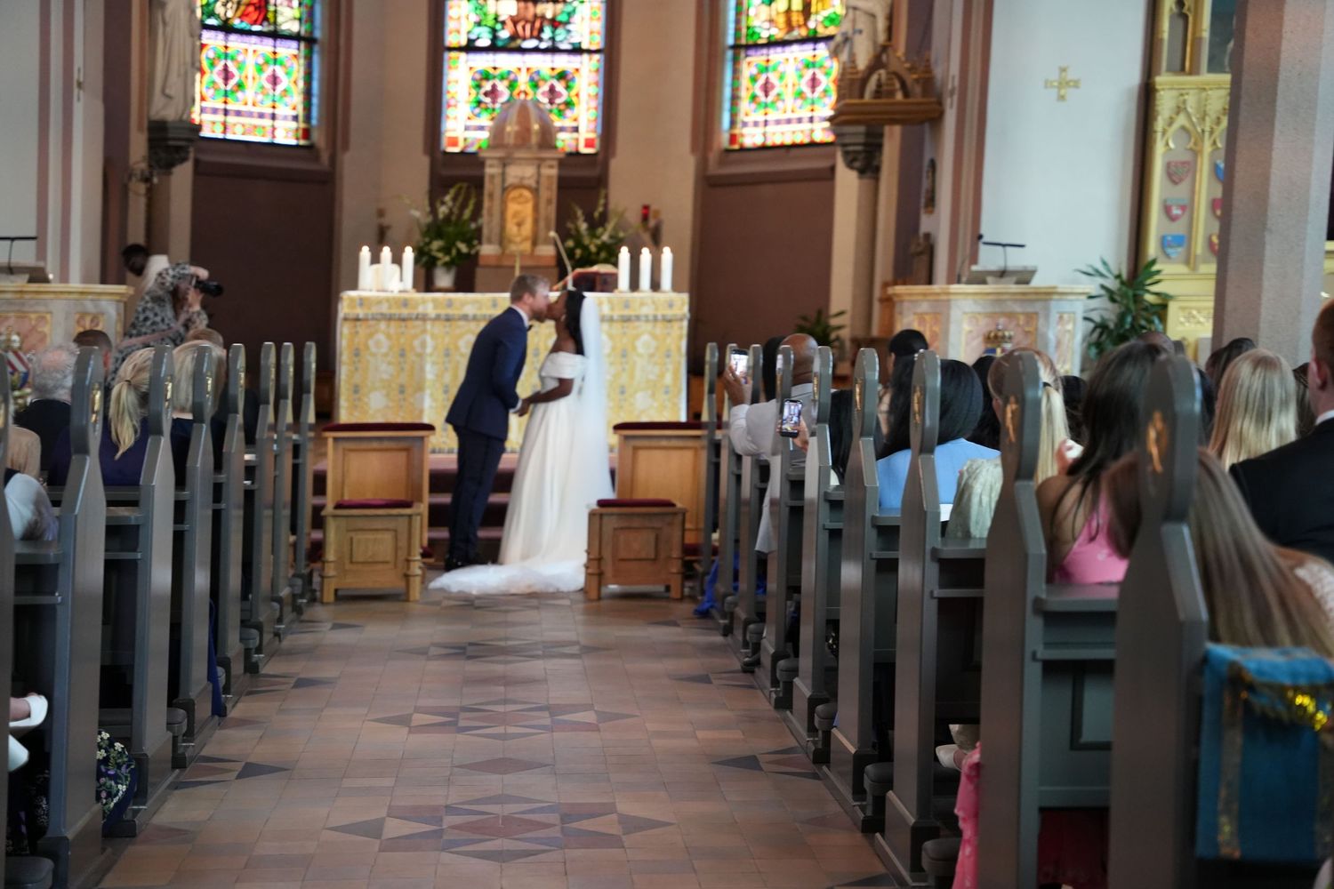 Wedding couple church