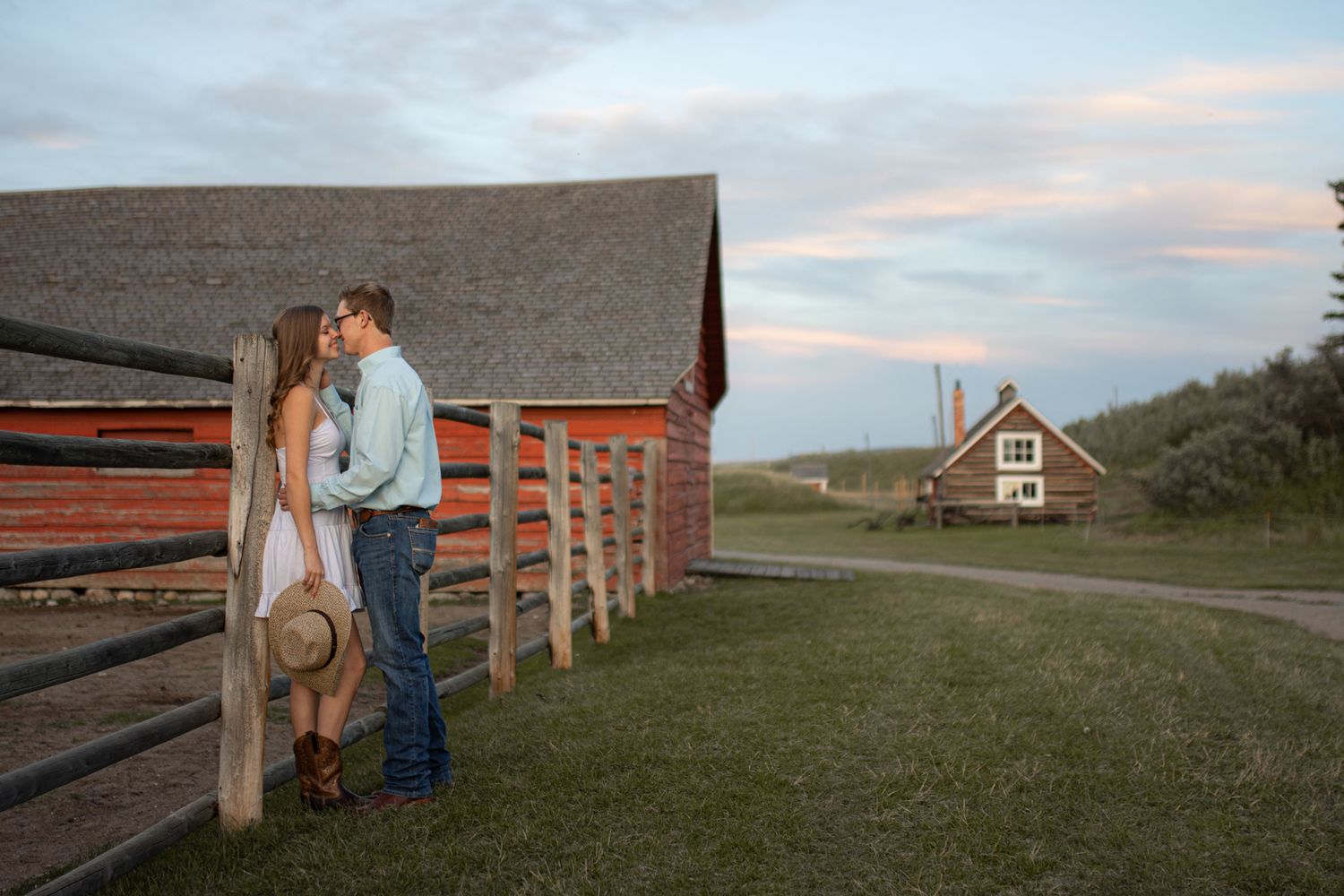 engagement photo on the alberta prairies