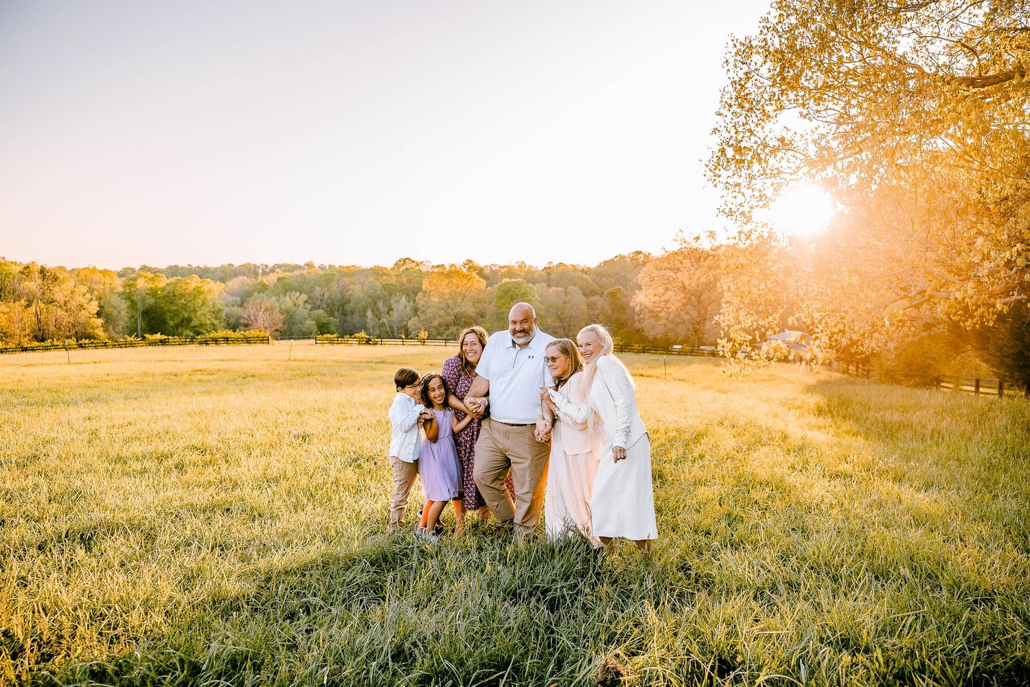 Family Session from Five Blossom Farm located in Clover SC during Golden hour