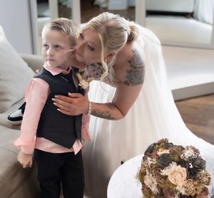 Getting ready on the big day.