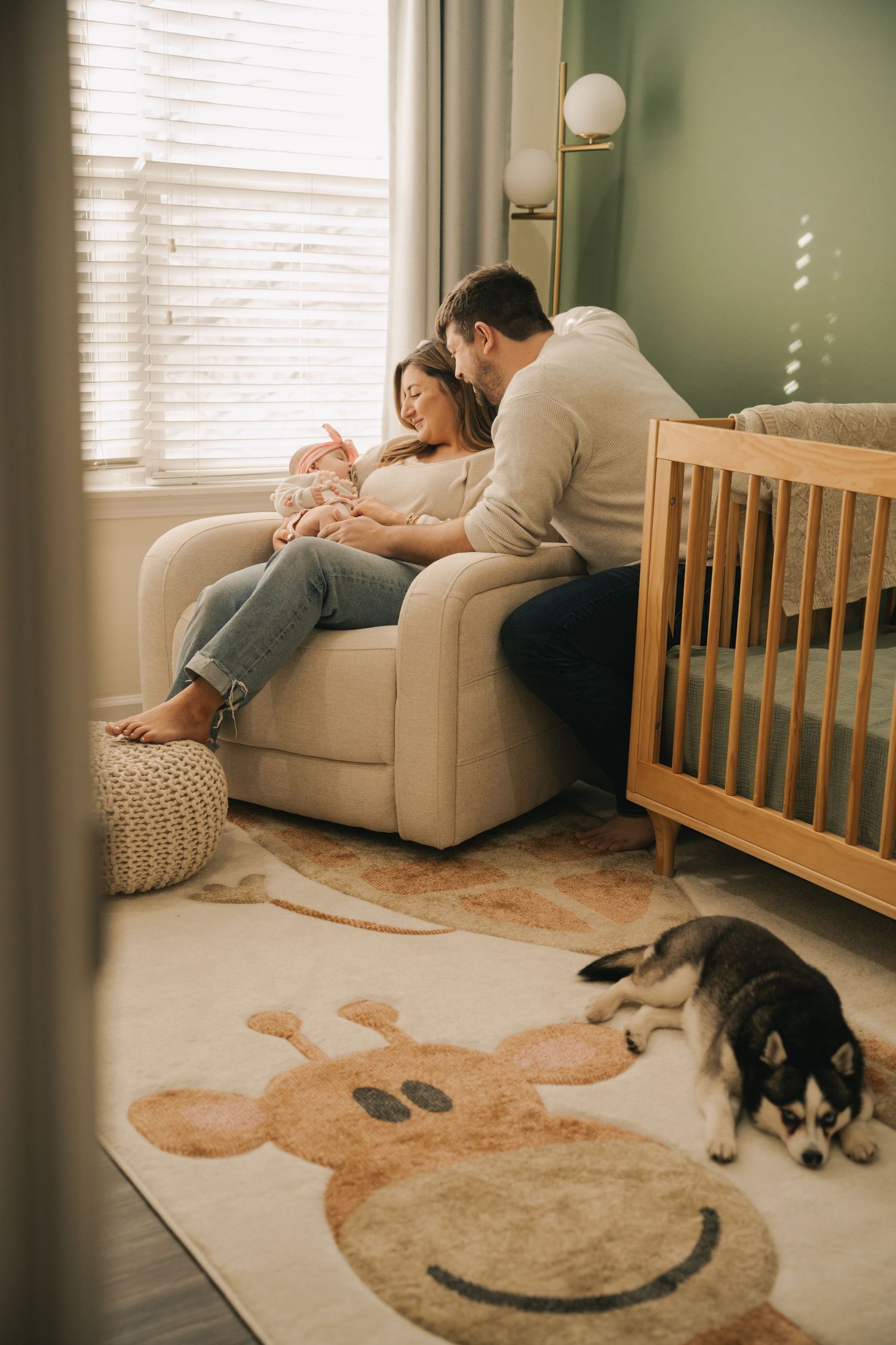 Chicago newborn photographer captures baby in nursery