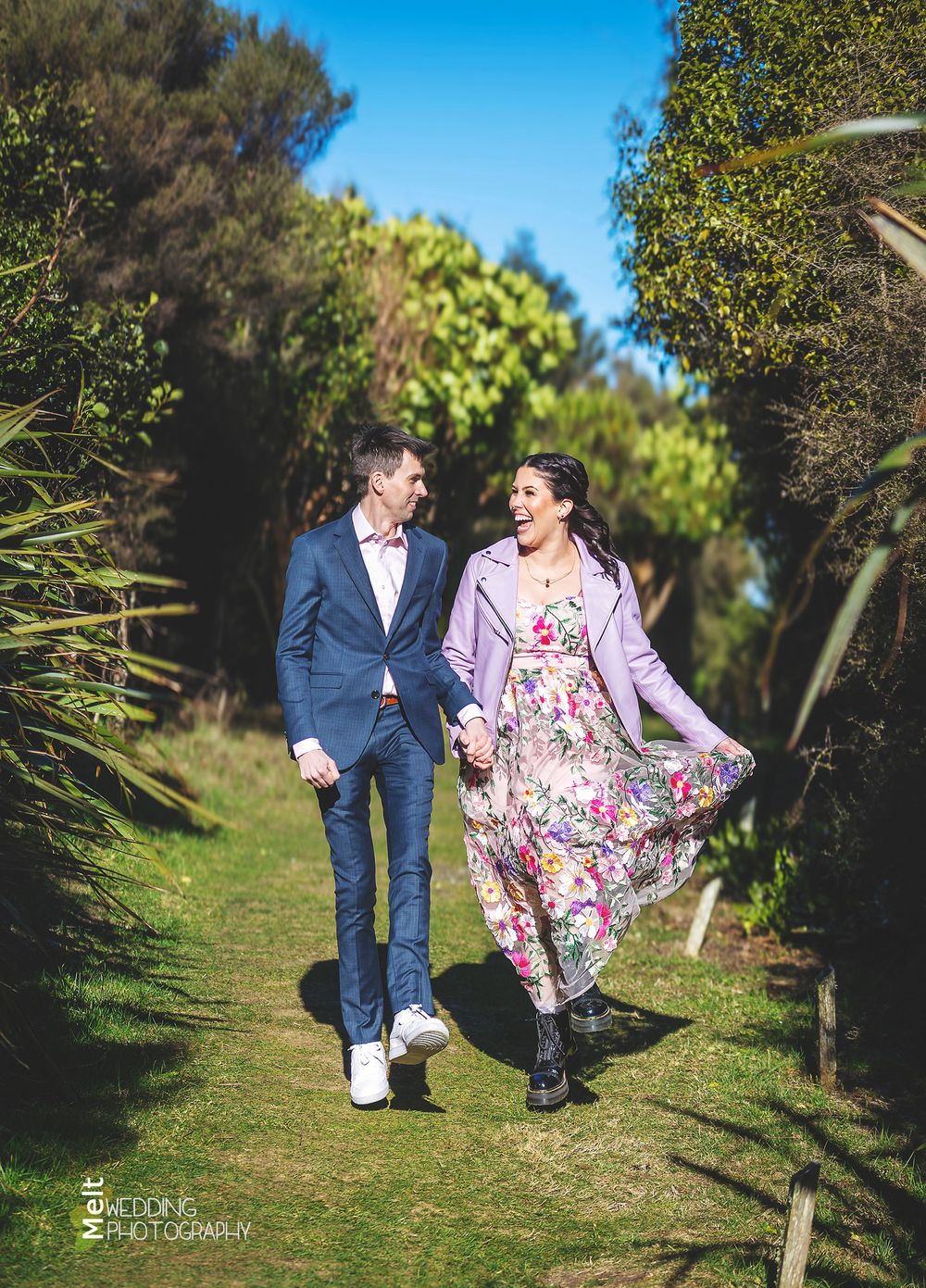 Wedding couple portrait, Jade & Chris at Orokonui Eco Sanctuary