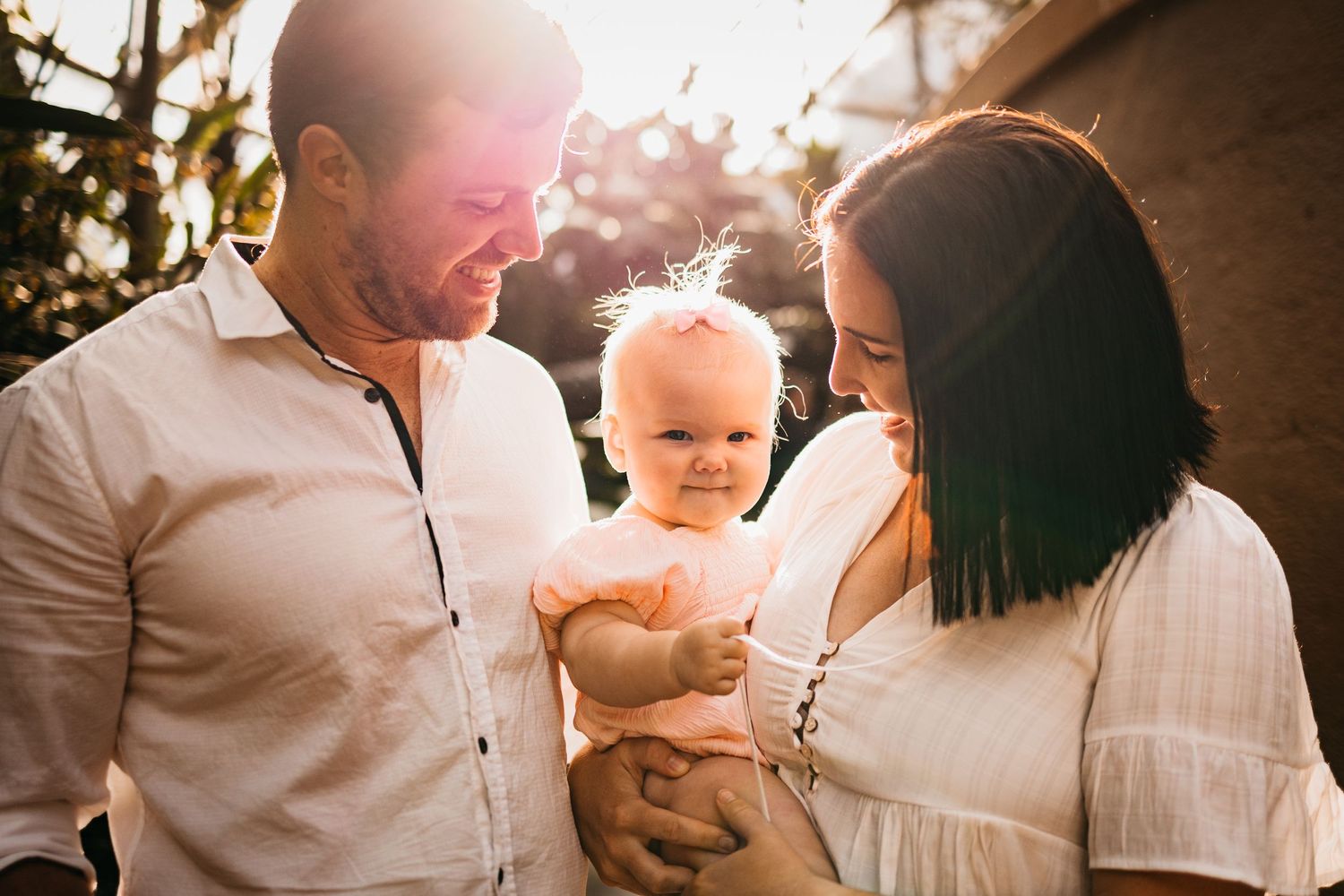 Sunset Glow Family Session with Sun Flare Brisbane Botanical Gardens