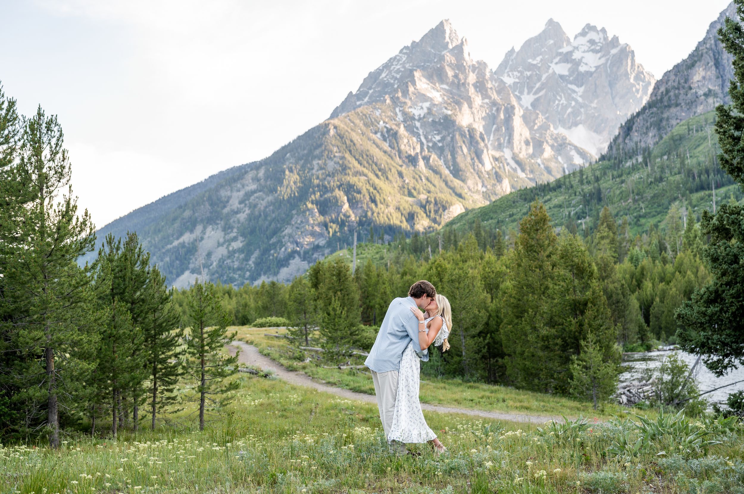Engagement Session at String Lake. Grand Teton National Park Proposal.