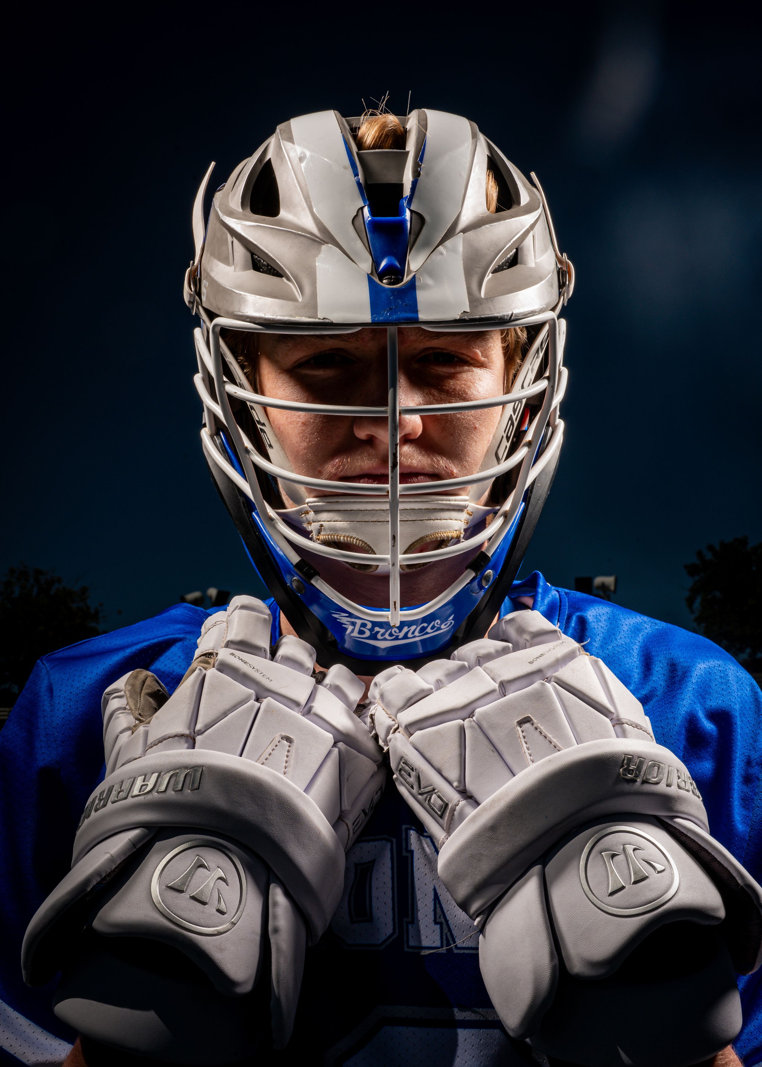 Lacrosse player portrait.