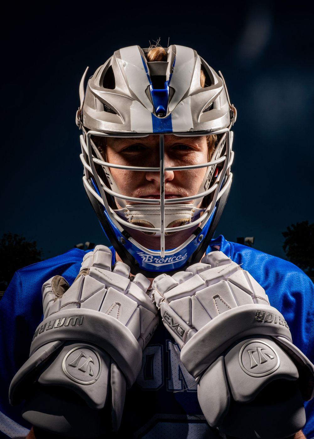 Lacrosse player portrait.