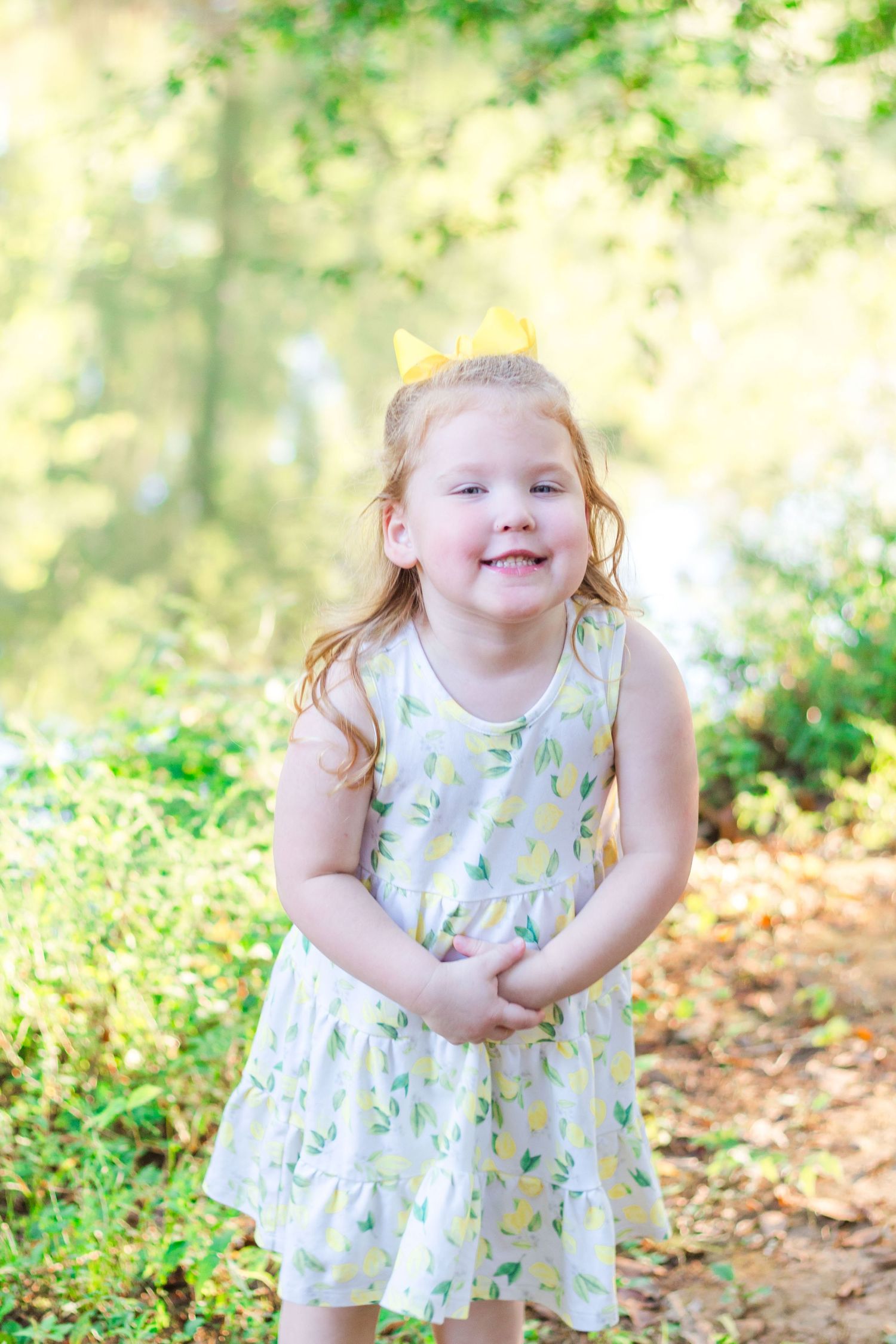 young girl smiling at camera