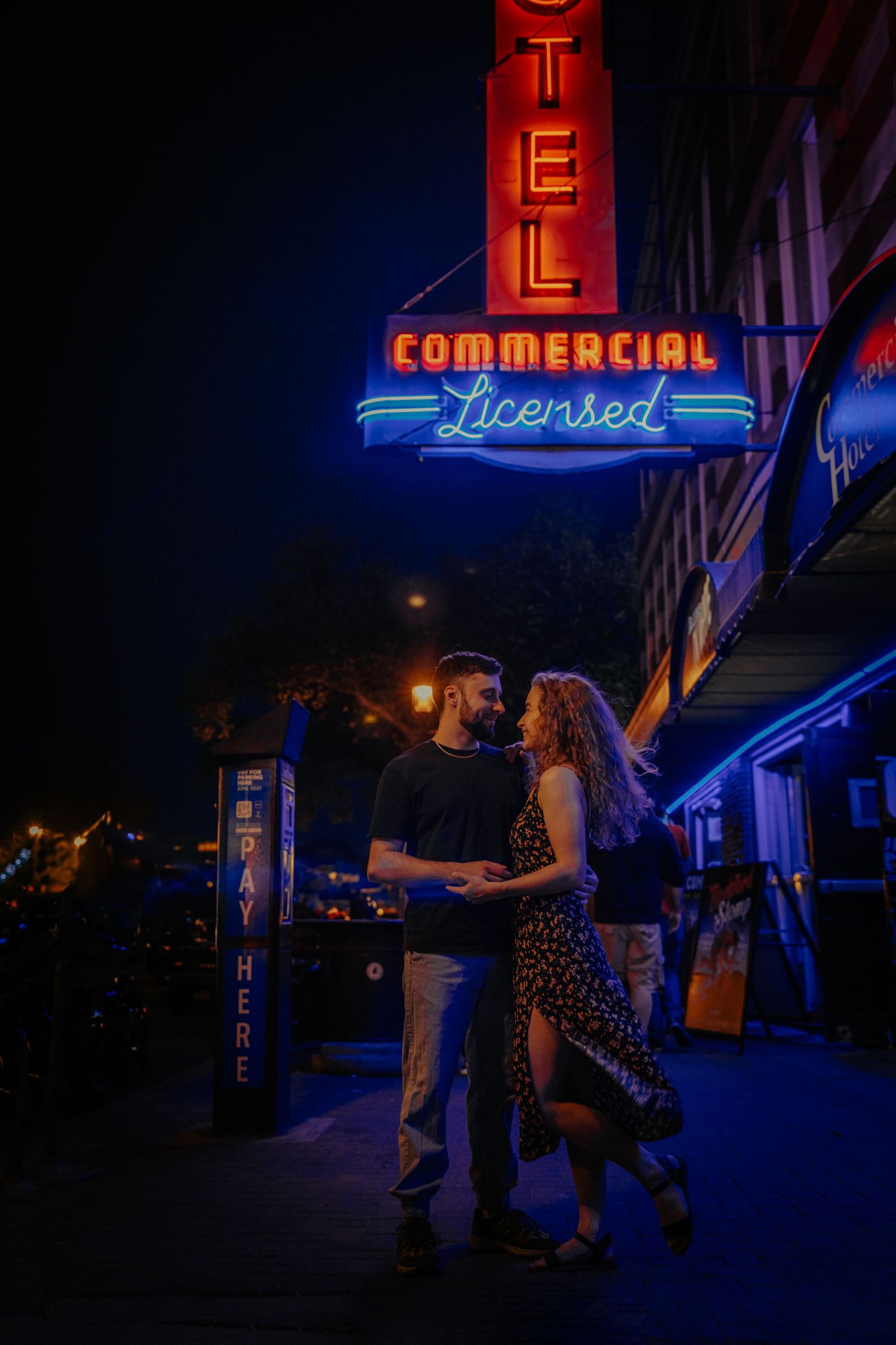 Night photo session for couple in Edmonton