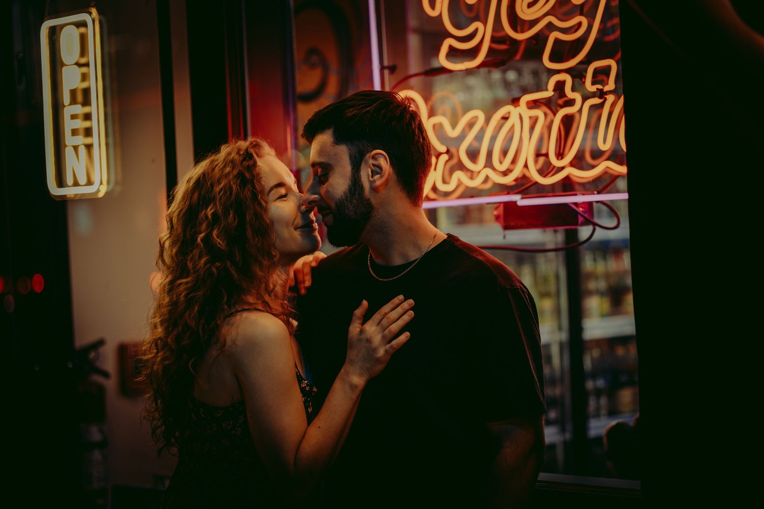Engagement session at night