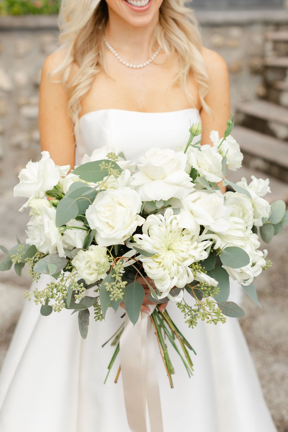 Bride with Elegant Flower Bouquet