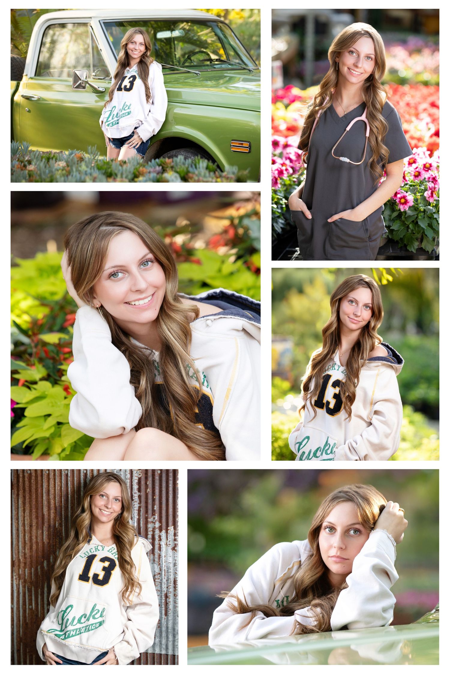 Pickerington Central senior picture session at Groovy Plants Ranch w/ vibrant flowers, unique backgrounds, personality-filled senior pics